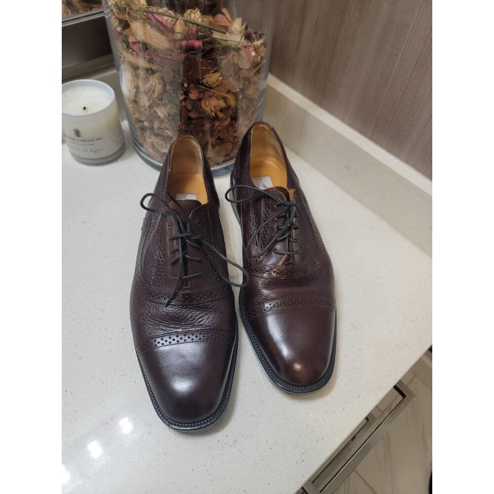 Mezlan Brown Leather Cap-Toe Oxford Dress Shoes 11.5 M